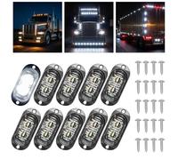 Catekro 10 PCS Trailer Side Marker Lights, 12V-24V Waterproof Super Bright Front Rear Position Lamps with 2 LEDs Universal for Truck Caravan RV Car Bus Lorry Boat (White LED Lights)