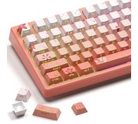 Catekro Blossoms PBT Keycaps, Double Shot Shine Through Key caps, Cherry Profile Keyboard Caps with 5-Side Dye Sublimation Keycap Set Suitable for 60% 65% 75% 100% MX Switches Mechanical Keyboard