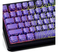 Catekro Shine Through Keycaps with IMD Tech, OEM Profile Custom Keycaps, Keycap Set OEM Profile, 118 Keys Side Printed Keyboard Keycaps for Mechanical Keyboards, Topographic (Purple)