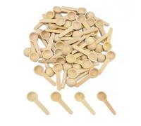 CATELL 50Pcs Mini Wooden Spoons Salt Spoon Small Wooden Spoons Small Condiments Spoons for Honey Seasoning Spice Jars Coffee Seasoning Natural Wood Mini Spoon (6.8 X 2.5cm)