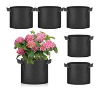 CATELL 6 Pack 3 Gallon Plant Grow Bags, 12L Aeration Fabric Pots with Handles for Outdoor Garden Fruits Vegetable Flower Plant Growing Bags