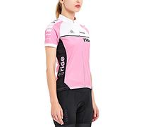 CATENA Women's Cycling Jersey Short Sleeve Summer Breathable Quick Dry Running MTB Top for Cycling Riding Outdoor Sports (L, Pink)