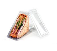 Cater 100 x Plastic Hinged Sandwich Wedge