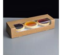 Cater4You BROWN Kraft Double Stack Mince Pie Box 9x3x2 inches (Pack of 25)