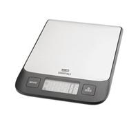 Nisbets Essentials Electronic Scale in Black and Silver Plastic with Stainless Steel Plate & Large Digital Display - L220 x W150 x H20 mm - up to 5 kg