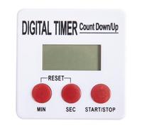 Nisbets Essentials Magnetic Countdown Timer in White Plastic with Large Digital Display and Fold out Stand - H 70 x W 70 x D 25 mm