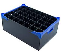 Caterbox Champagne Flute and Glass Storage Crate with Internal Dividers | 35 Cells Max Diameter 65mm (Glass Height = 190mm)