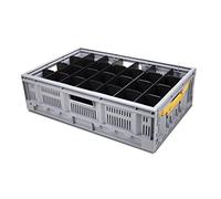 Caterbox Folding Crate with Internal Dividers for Wine & Champagne Glasses (28 Cells - Max Glass Width: 77mm)