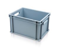 Caterbox Industrial Plastic Storage Container, 20 L, 40 x 30 x 23.5 cm, Heavy Duty Stacking (Open Hand Holes)