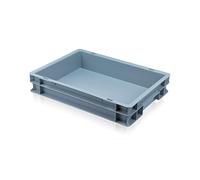 Caterbox Plastic Stacking EURO Storage Container, 6L, 400 x 300 x 75mm, Heavy-Duty, Grey (Box Only)