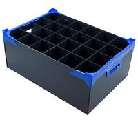 Caterbox StemSafe Glassware Storage Box - 12 to 35 Fixed Compartments - Heights: 190mm, 220mm, 260mm - For Wine Glasses & Flutes (24 Compartments (7.5cm Cell Width), Glass Height up to 22cm)