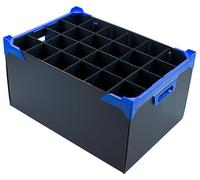 Caterbox StemSafe Glassware Storage Box - 12 to 35 Fixed Compartments - Heights: 190mm, 220mm, 260mm - For Wine Glasses & Flutes (24 Compartments (7.5cm Cell Width), Glass Height up to 26cm)