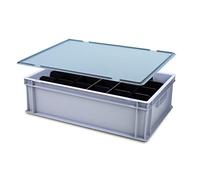 Caterbox Wine Glass Storage Container with 24 Cells | Heavy Duty Glassware Storage and Home Moving Boxes | 24 Compartments (Glass Height: H200mm (Lid Included))