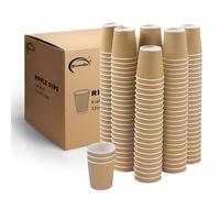 CaterCo - 12oz Kraft Ripple Wall Coffee Cups - 500 Pack Triple Insulated Disposable Cups for Hot Drinks, Tea - Recyclable, Brown Paper Cups for Cafes, Takeaway, Office, Events - 12oz / 340ml -500 Pack
