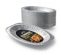 CaterCo 14" Aluminium Foil Platters 20 Pack | Reusable Silver Serving Trays for Food | Catering, Buffet, Sandwiches, Party & Takeaway Platters | 14 inch 20 Pack