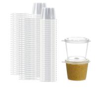 CaterCo 500 Pack 1oz Hinged Plastic Sauce Pots - Clear Deli Portion Pots with Lids for Sauces, Ketchup Containers, Dips, Takeaways, Restaurant, Recyclable Portion, BPA-Free, Leakproof (1oz - 500 Pack)