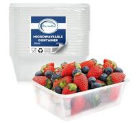 CaterCo 650ml Plastic Food Containers with Lids - Set Of 100 - BPA Free, Reusable & Disposable Meal Prep Containers - Microwave & Freezer Safe, Cooking, Takeaway, Storage (650ml - Set Of 100)