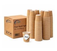 CaterCo 8oz Kraft Ripple Wall Coffee Cups - 50 Pack Triple Insulated Cups for Hot Drinks, Tea - Recyclable, Brown Paper Cups for Cafes, Takeaway, Office, Events - 8oz / 237ml - 500 Pack