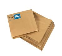 CaterCo Brown Kraft Paper Counter Bags, (7x7 inch, 500 Pack) - Biodegradable Strung Bag For Food, Sandwich, Grocery Bag, Bakery, Pastry, Fruit, Sweets, Eco-Friendly (7x7 Inch, 500 Pack)