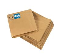 CaterCo Brown Kraft Paper Counter Bags, (8x8 inch, 1000 Pack) - Biodegradable Strung Bag For Food, Sandwich, Grocery Bag, Bakery, Pastry, Fruit, Sweets, Eco-Friendly (8x8 Inch, 1000 Pack)