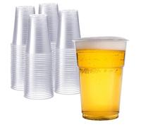 CaterCo Clear Strong Half Pint Cups 1000 Pack (10oz / 284ml) Disposable Plastic 1/2 Beer Pints Cup Eco-Friendly Recycle Hard for Party Event, Takeaway Beer Reusable Disposables (10oz - 1000 Pack)