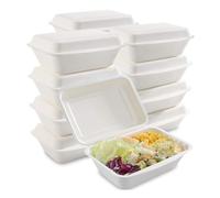 CaterCo Disposable Bagasse Clamshell Food Containers - 7 x 5 inch Burger Box - 50 Pack, Biodegradable Sugarcane Container, Compostable, Eco-Friendly, Takeaway Boxes, 50 Pack (7x5 Inch, 1 Compartment)