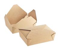 CaterCo Kraft Takeaway Boxes - 50 X No3 70oz (2000ml) - Biodegradable Cardboard Food Containers for Stir-Fries, Eco-Friendly, Salads & Meals, Disposable & Leakproof - 210x160x65mm - (No3-50 Pack)