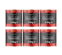 Caterfood Select Peeled Plum Tomatoes in Tomato Juice 2.5kg (Pack of 6) - Full-Flavoured Italian Tomatoes for Sauces & More