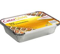 Catergold 5 Pcs Foil Containers wih Lids 1500ml 25x18cm Anuminium Reusable Foil Containers Food Takeaway Baking Premium Leakproof