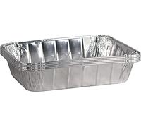 Catergold Aluminium Food Container Lasagna Tray with Lid Silver Foil Tin Food Tray Disposable Reusable for Meal Prep Cooking Baking Roasting BBQ Freezer Storage (5Pcs Large Tray 37x26x7cm)