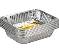 Catergold Aluminium Roasting Tray Without Lid Food Container Silver Foil Food Tray Disposable Reusable Heavy Duty Foil Tray (10Pcs Trays 32x26cm)
