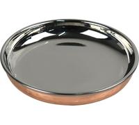 Catergold Copper & Stainless Steel Dessert Plate 11.5cm Hand-Hammered Traditional Indian Tableware for Halwa, Gulab-Jamun, Jalebi, Kaiju Katli, Kulfi (2)