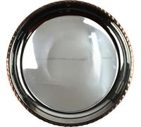 Catergold Copper & Stainless Steel Lunch & Dinner Plate 19cm Hand-Hammered Traditional Indian Thali Tableware (6)