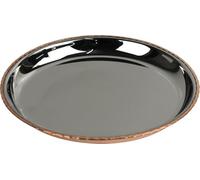 Catergold Copper & Stainless Steel Lunch & Dinner Plate 19cm Hand-Hammered Traditional Indian Thali Tableware (2)