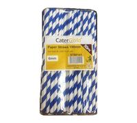 Catergold Disposable Paper Straws for Milkshakes, Juices, Smoothies, 190mm (6mm 50pk)