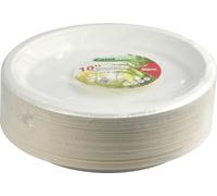 Catergold Eco-Bio Bagasse Bowls, Disposable Plates, Sugarcane Fibre, White, for Parties, Picnics, BBQs (Plates 10" 50 Pack)