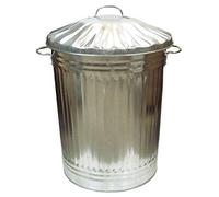 Catergold Large Galvanised 90 Litre Storage Rubbish Dustbin Steel Metal Bin with lid