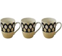 Catergold Mugs Set Coffee Tea Hot Chocolate Milk Tumbler Large Mugs for Multipurpose House Office Cafes Use Ideal for Gifting Tableware (Brown Leaf 3pcs 310ml)