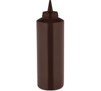 Catergold Plastic Squeezable Sauce Dispenser Coloured Squeeze Bottle 1000ml (Brown)