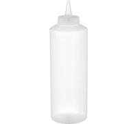 Catergold Plastic Squeezable Sauce Dispenser Coloured Squeeze Bottle 1000ml (Clear)