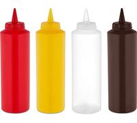 Catergold Plastic Squeezable Sauce Dispenser Coloured Squeeze Bottle 750ml (4 Colours Set)