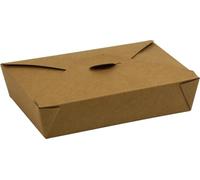 Catergold Takeaway Food Snack Boxes Cardboard Leak Proof Design Kraft Food Boxes Brown 1450ml (51oz) Biodegradable No2-50 Pack, 218/196x161/140x-47mm Food Containers (50)