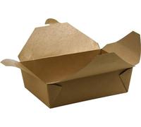 Catergold Takeaway Food Snack Boxes Cardboard Leak Proof Design Kraft Food Boxes Brown 2000ml (70oz) Biodegradable No3-50 Pack, 218/196x161/140x-65mm Food Containers (50)