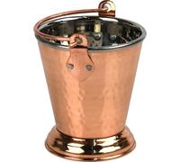 Catergold Traditional Balti Serving Dish Copper and Stainless Steel with Brass Handle Hammered Style 11.5cm, 380ml Capacity for Curries and Party Food (1)