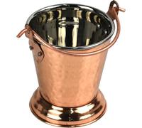 Catergold Traditional Indian Balti Serving Dish Copper and Stainless Steel with Brass Handle 10cm & 300ml Capacity for Curries Serving (1)
