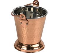 Catergold Traditional Indian Balti Serving Dish Copper and Stainless Steel with Brass Handle 10cm & 300ml Capacity for Curries Serving (2)