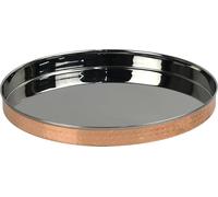 Catergold Traditional Indian Thali 33cm Copper & Stainless Steel Lunch Or Dinner Plate Hand-Hammered Tableware (1)