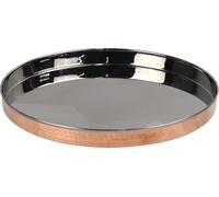 Catergold Traditional Indian Thali 33cm Copper & Stainless Steel Lunch Or Dinner Plate Hand-Hammered Tableware (1)