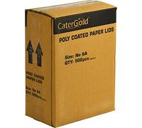 Catergold White Poly Coated Lids for Foil Containers 6A, No 2, 9 x 9 Bulk Pack (6A 500pk)