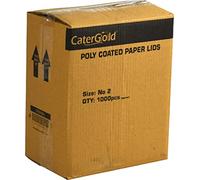 Catergold White Poly Coated Lids for Foil Containers 6A, No 2, 9 x 9 Bulk Pack (No 2 1000pk)